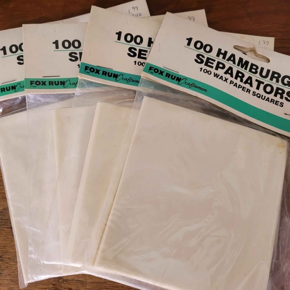 4 Packages Vintage Unopened Square Wax Hamburger Separators Fox Run Craftsmen
